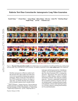 Pathwise Test-Time Correction for Autoregressive Long Video Generation