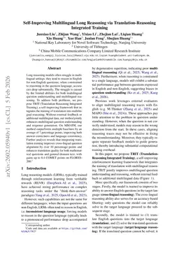 Self-Improving Multilingual Long Reasoning via Translation-Reasoning Integrated Training