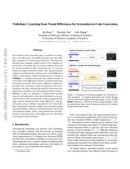VisRefiner: Learning from Visual Differences for Screenshot-to-Code Generation
