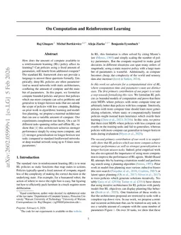 On Computation and Reinforcement Learning