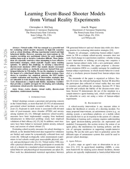 Learning Event-Based Shooter Models from Virtual Reality Experiments