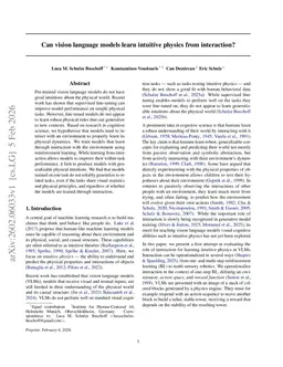 Can vision language models learn intuitive physics from interaction?