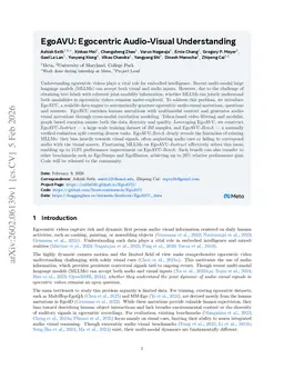 EgoAVU: Egocentric Audio-Visual Understanding