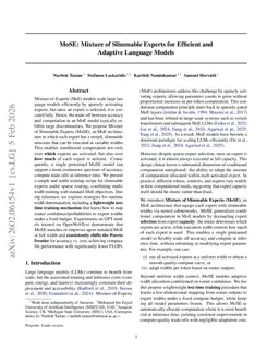 MoSE: Mixture of Slimmable Experts for Efficient and Adaptive Language Models