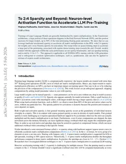 To 2:4 Sparsity and Beyond: Neuron-level Activation Function to Accelerate LLM Pre-Training