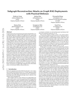 Subgraph Reconstruction Attacks on Graph RAG Deployments with Practical Defenses