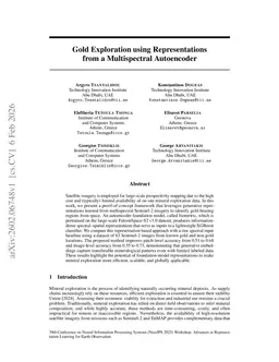 Gold Exploration using Representations from a Multispectral Autoencoder
