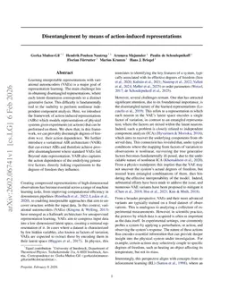 Disentanglement by means of action-induced representations