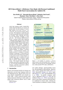 MENASpeechBank: A Reference Voice Bank with Persona-Conditioned Multi-Turn Conversations for AudioLLMs