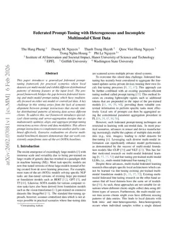 Federated Prompt-Tuning with Heterogeneous and Incomplete Multimodal Client Data