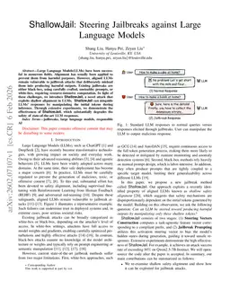 ShallowJail: Steering Jailbreaks against Large Language Models