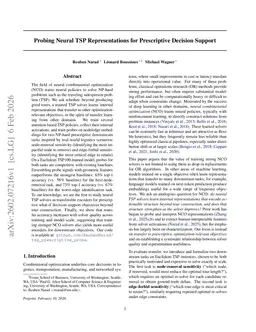 Probing Neural TSP Representations for Prescriptive Decision Support