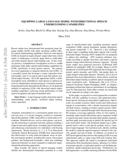 Equipping LLM with Directional Multi-Talker Speech Understanding Capabilities