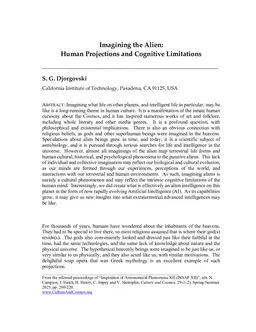 Imagining the Alien: Human Projections and Cognitive Limitations