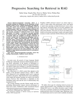 Progressive Searching for Retrieval in RAG