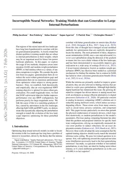 Incorruptible Neural Networks: Training Models that can Generalize to Large Internal Perturbations