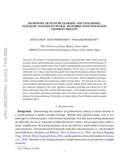 Dichotomy of Feature Learning and Unlearning: Fast-Slow Analysis on Neural Networks with Stochastic Gradient Descent