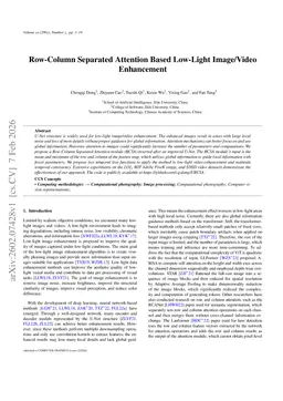 Row-Column Separated Attention Based Low-Light Image/Video Enhancement