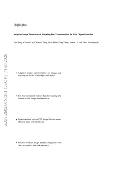 Adaptive Image Zoom-in with Bounding Box Transformation for UAV Object Detection