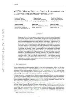 VISOR: VIsual Spatial Object Reasoning for Language-driven Object Navigation