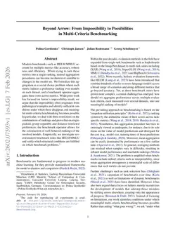 Beyond Arrow: From Impossibility to Possibilities in Multi-Criteria Benchmarking