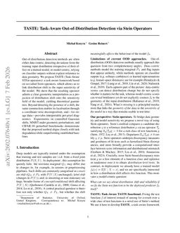 TASTE: Task-Aware Out-of-Distribution Detection via Stein Operators