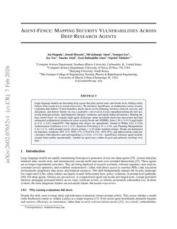 Agent-Fence: Mapping Security Vulnerabilities Across Deep Research Agents