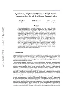 Quantifying Explanation Quality in Graph Neural Networks using Out-of-Distribution Generalization