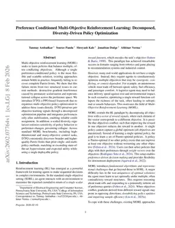 Preference Conditioned Multi-Objective Reinforcement Learning: Decomposed, Diversity-Driven Policy Optimization