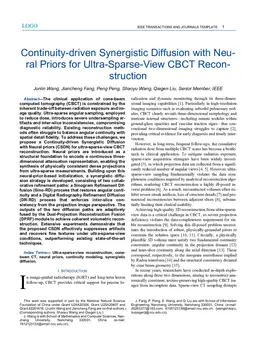 Continuity-driven Synergistic Diffusion with Neural Priors for Ultra-Sparse-View CBCT Reconstruction
