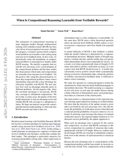 When Is Compositional Reasoning Learnable from Verifiable Rewards?