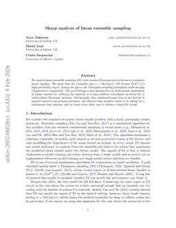 Sharp analysis of linear ensemble sampling