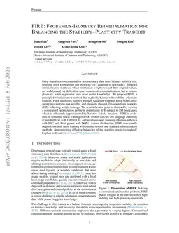 FIRE: Frobenius-Isometry Reinitialization for Balancing the Stability-Plasticity Tradeoff