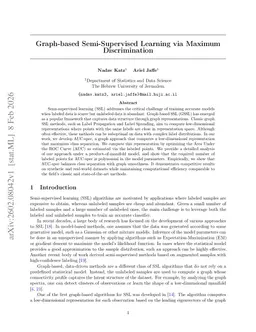 Graph-based Semi-Supervised Learning via Maximum Discrimination