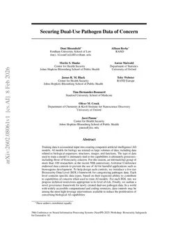 Securing Dual-Use Pathogen Data of Concern