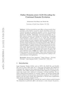 Online Domain-aware LLM Decoding for Continual Domain Evolution