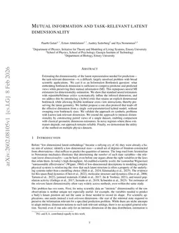 Mutual information and task-relevant latent dimensionality