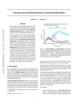 Emergent Search and Backtracking in Latent Reasoning Models