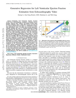 Generative Regression for Left Ventricular Ejection Fraction Estimation from Echocardiography Video