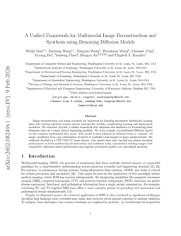 A Unified Framework for Multimodal Image Reconstruction and Synthesis using Denoising Diffusion Models