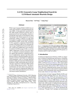 G-LNS: Generative Large Neighborhood Search for LLM-Based Automatic Heuristic Design