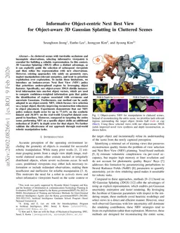 Informative Object-centric Next Best View for Object-aware 3D Gaussian Splatting in Cluttered Scenes