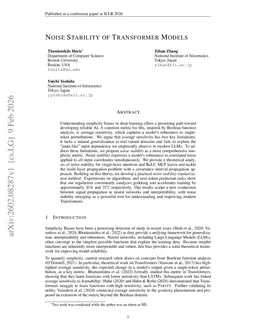 Noise Stability of Transformer Models