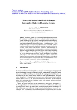 Trust-Based Incentive Mechanisms in Semi-Decentralized Federated Learning Systems