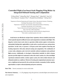 Controlled Flight of an Insect-Scale Flapping-Wing Robot via Integrated Onboard Sensing and Computation