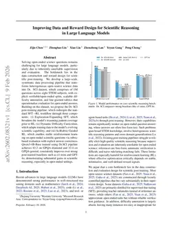 Improving Data and Reward Design for Scientific Reasoning in Large Language Models