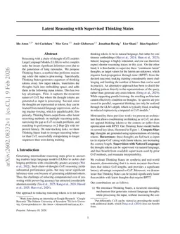 Latent Reasoning with Supervised Thinking States