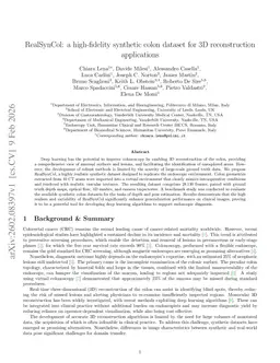 RealSynCol: a high-fidelity synthetic colon dataset for 3D reconstruction applications