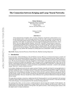 The Connection between Kriging and Large Neural Networks
