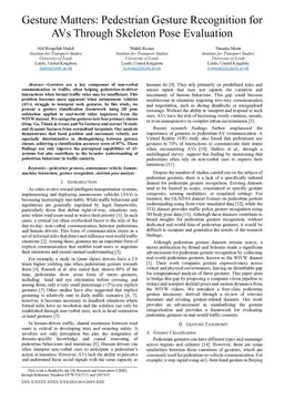 Gesture Matters: Pedestrian Gesture Recognition for AVs Through Skeleton Pose Evaluation